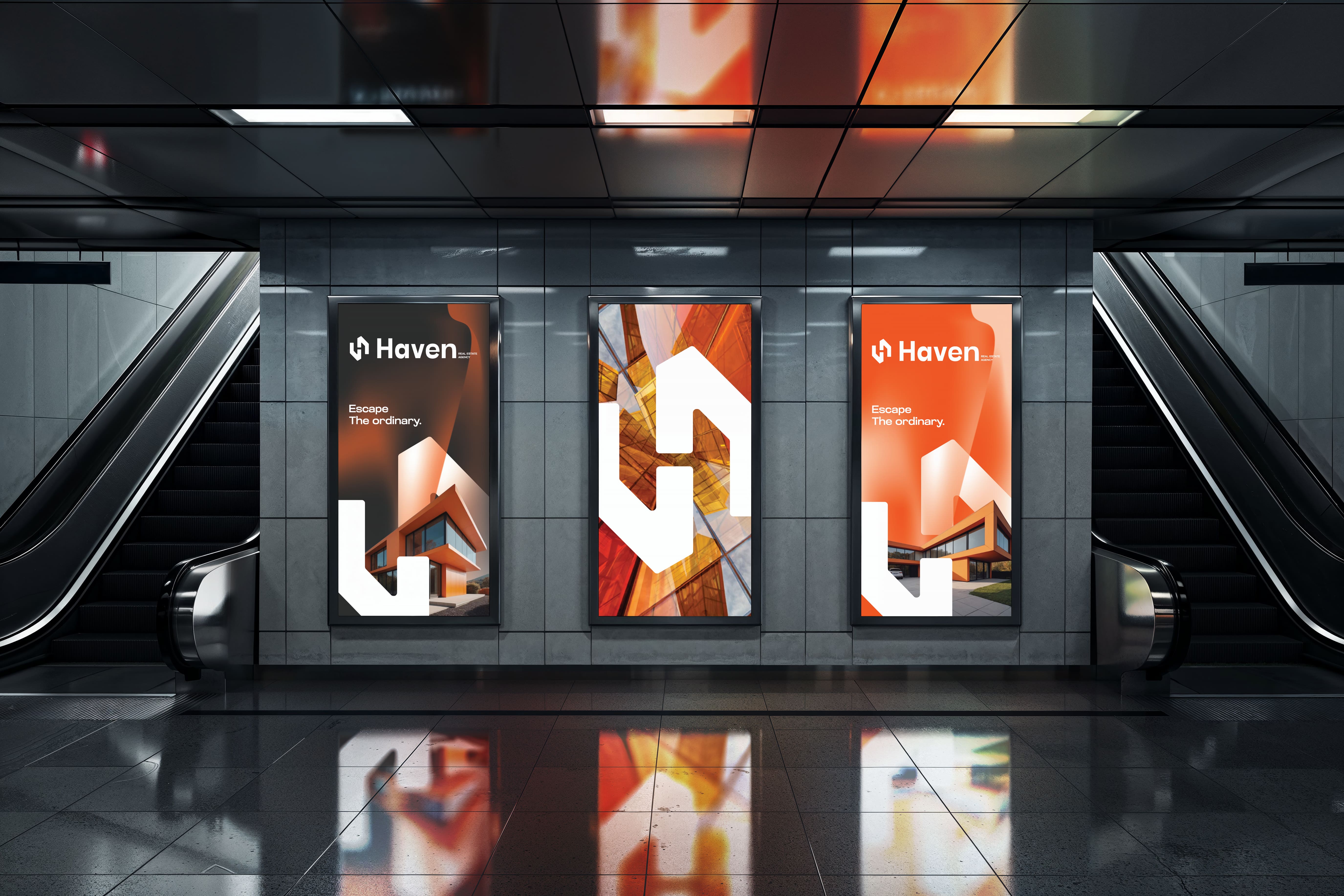 Haven digital application & UI detail — real estate brand identity by Yuga Design Studio