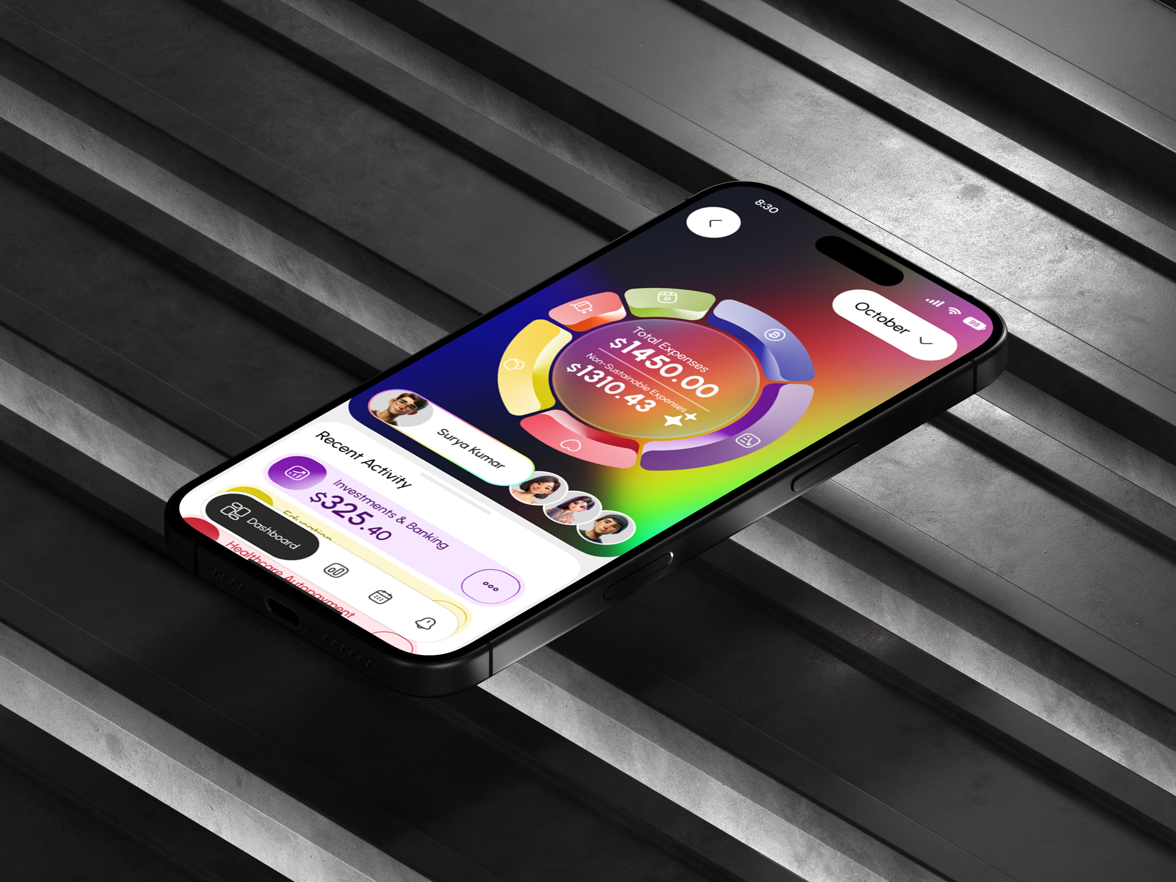 Prism visual identity close-up — catering & events branding by Yuga Design Studio