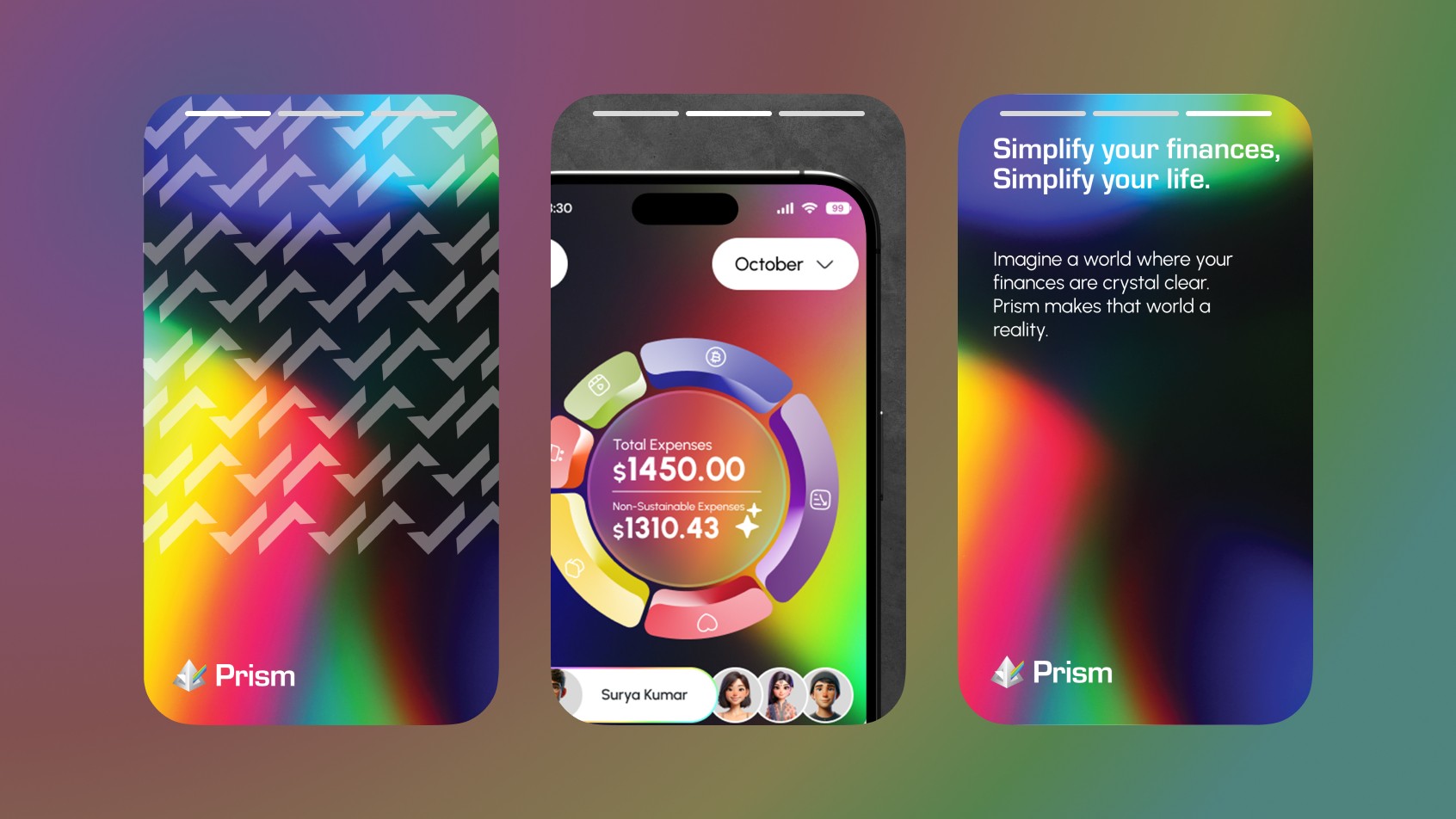 Prism digital application & UI detail — catering & events branding by Yuga Design Studio